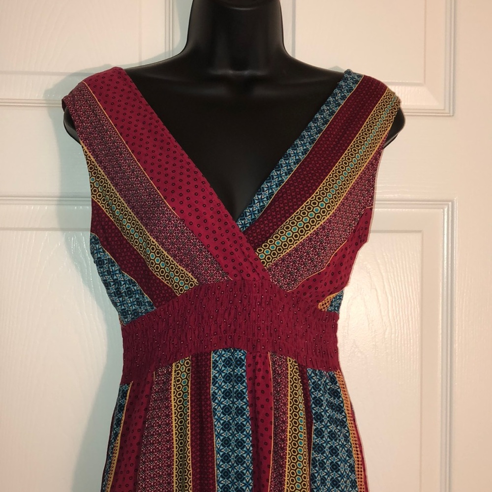 069. Double V-neck Printed Maxi Dress